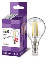 Лампа светодиодная G45 шар прозрачная 5Вт 230В 3000К E14 серия 360° | код LLF-G45-5-230-30-E14-CL | IEK